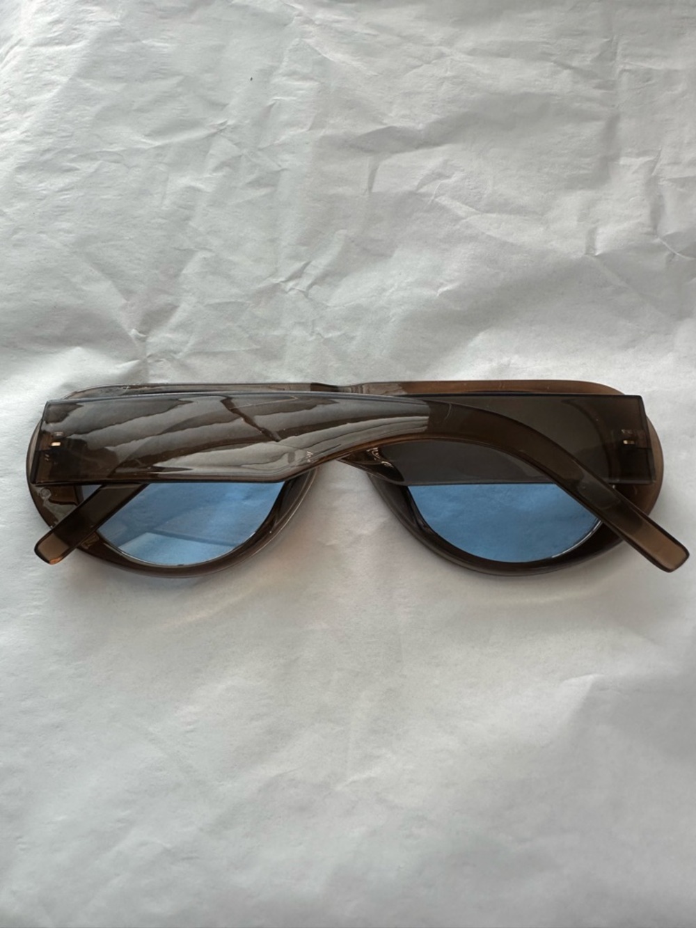 Affordable Fashion Finds Brown Frame Sunglasses with Blue Lenses - Picture 7 of 9